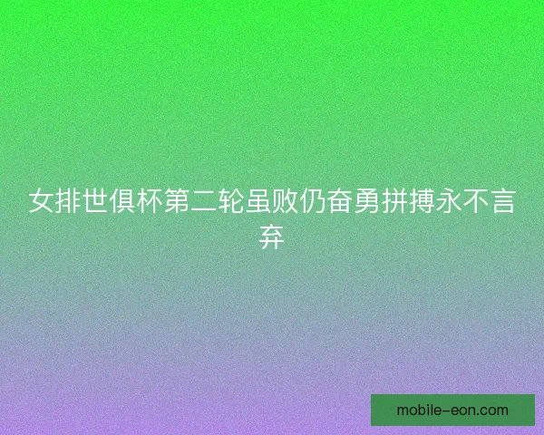 女排世俱杯第二轮虽败仍奋勇拼搏永不言弃